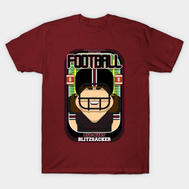 American Football Black and Maroon - Hail-Mary Blitzsacker - June version. T-Shirt by Boxedspapercrafts